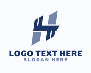 Masculine - Blue Business Letter H logo design