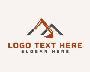 Excavation - Backhoe Construction Quarry logo design