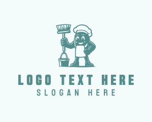 Broom - Cleaning Sanitation Housekeeper logo design