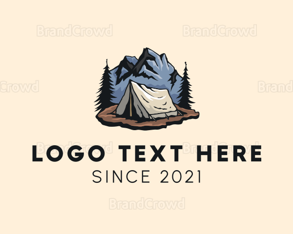 Forest Mountain Camping Tent Logo