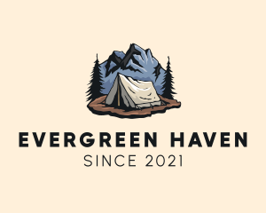 Forest - Forest Mountain Camping Tent logo design