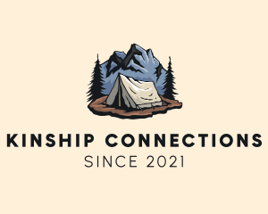 Mountain - Forest Mountain Camping Tent logo design