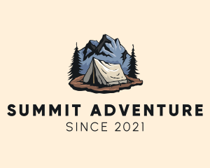 Climbing - Forest Mountain Camping Tent logo design