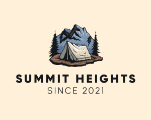 Climbing - Forest Mountain Camping Tent logo design