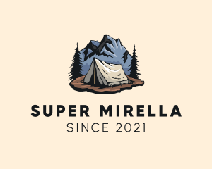 Land - Forest Mountain Camping Tent logo design