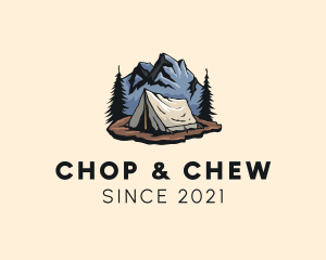 Alpine - Forest Mountain Camping Tent logo design