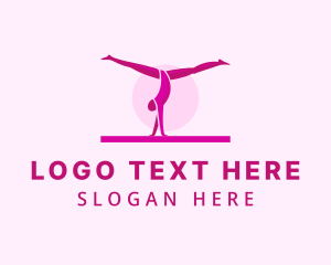 Athlete - Pink Gymnast Balance logo design