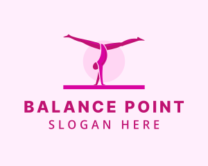 Pink Gymnast Balance logo design