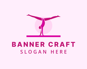 Pink Gymnast Balance logo design