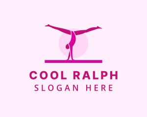 Pink Gymnast Balance logo design