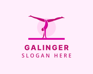 Pink - Pink Gymnast Balance logo design