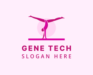 Pink Gymnast Balance logo design