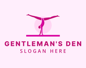 Pink Gymnast Balance logo design