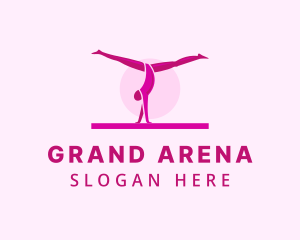 Pink Gymnast Balance logo design