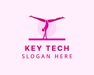 Pink Gymnast Balance logo design