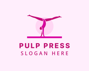 Pink Gymnast Balance logo design