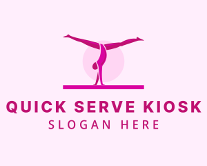 Pink Gymnast Balance logo design