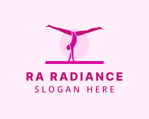 Pink Gymnast Balance logo design