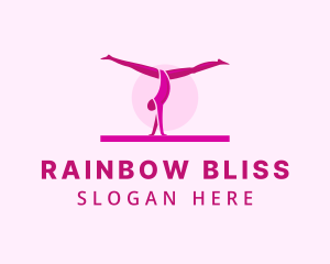 Pink Gymnast Balance logo design