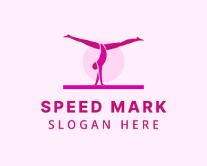 Pink Gymnast Balance logo design