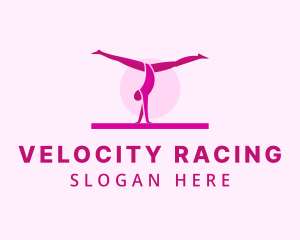 Pink Gymnast Balance logo design