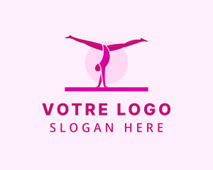 Exhibition - Pink Gymnast Balance logo design