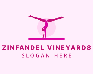 Pink Gymnast Balance logo design