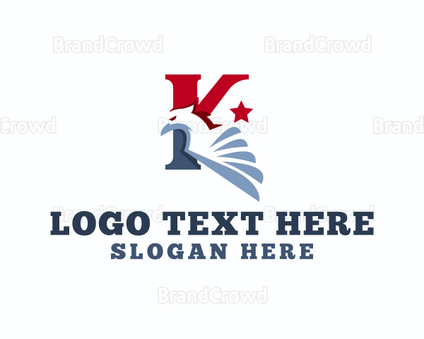 USA Bird Eagle Letter K Logo