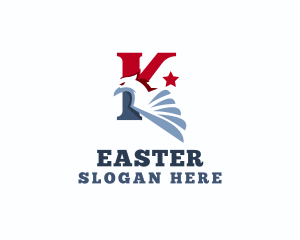 Nationalistic - USA Bird Eagle Letter K logo design