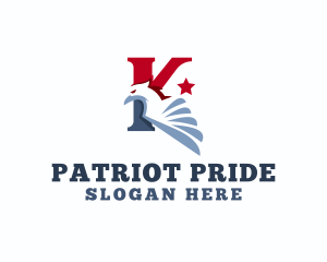 Nationalistic - USA Bird Eagle Letter K logo design