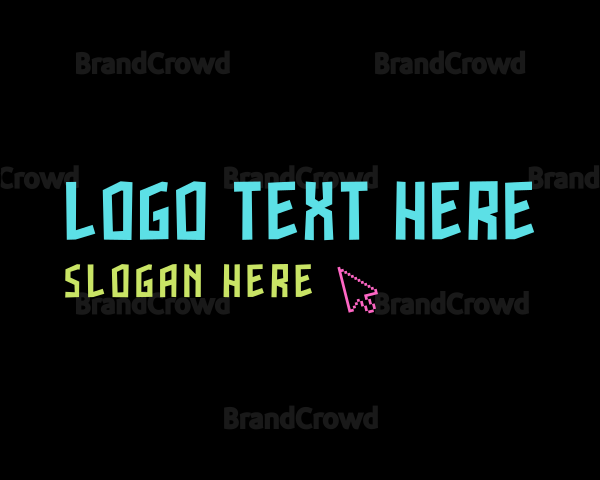 Neon Pixel Wordmark Logo