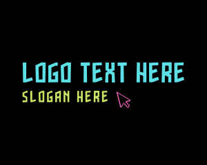 Tech - Neon Pixel Wordmark logo design