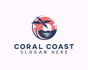 Tropical Beach Vacation logo design