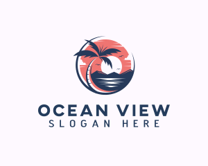 Tropical Beach Vacation logo design