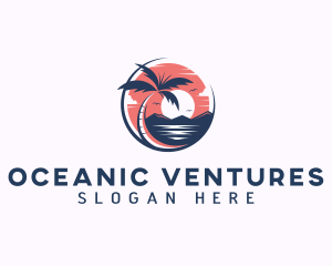 Tropical Beach Vacation logo design