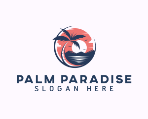 Tropical Beach Vacation logo design