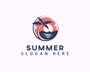 Tropical Beach Vacation logo design