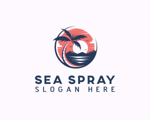 Tropical Beach Vacation logo design