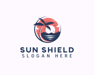 Tropical Beach Vacation logo design