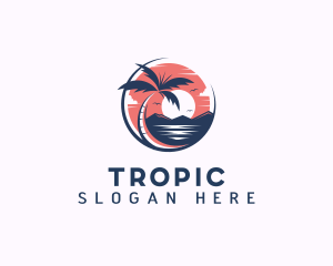 Tropical Beach Vacation logo design