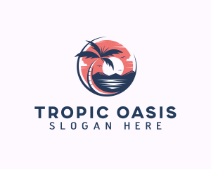 Tropical Beach Vacation logo design