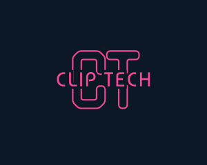 Cyber Tech Neon logo design