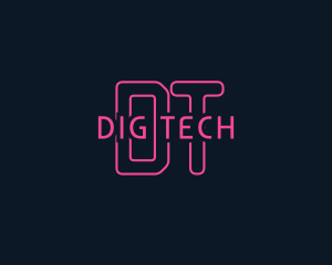 Cyber Tech Neon logo design