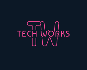 Cyber Tech Neon logo design