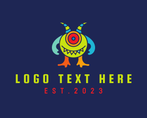 Fiction - Psychedelic Creature Monster logo design