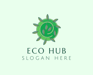 Green Eco Leaves logo design