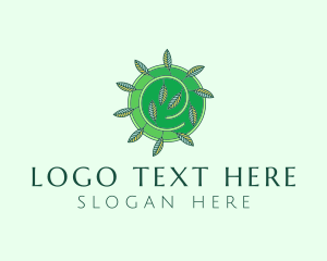 Letter E - Green Eco Leaves logo design