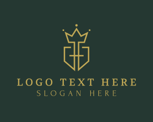 University - Luxury Crown Shield logo design