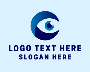 Security - Optical Eye Letter C logo design