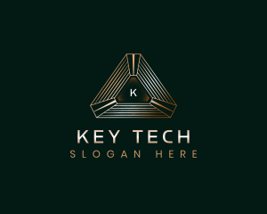 Tech Pyramid Triangle logo design